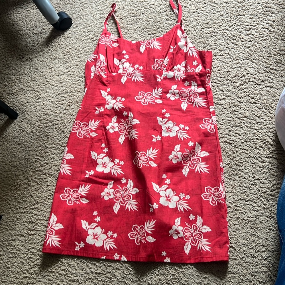 Wild Fable Red Floral Sun Dress Size L